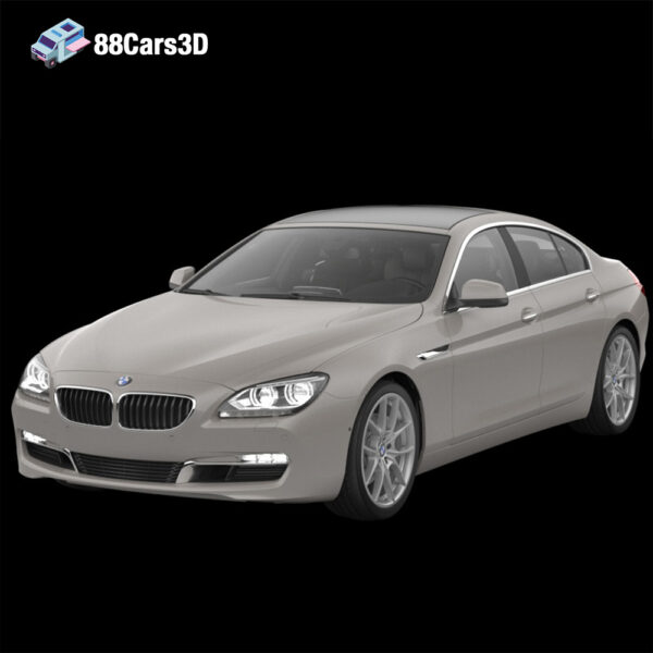 BMW 6 Series 640i F06 3D Model Gran Coupe Luxury Sport Fastback