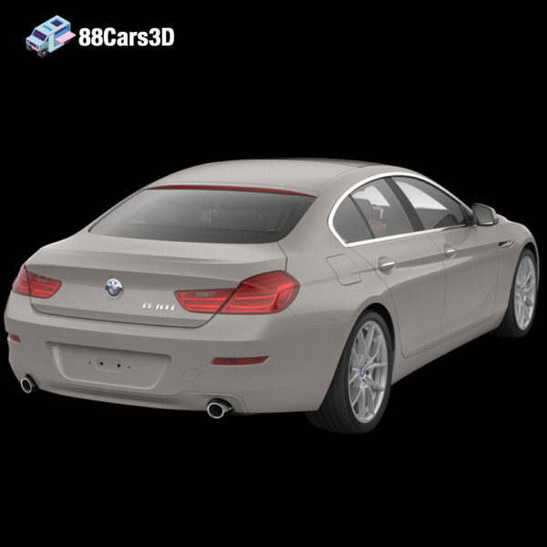 BMW 6 Series 640i F06 3D Model Gran Coupe Luxury Sport Fastback