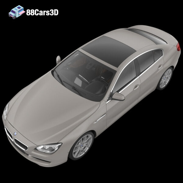 BMW 6 Series 640i F06 3D Model Gran Coupe Luxury Sport Fastback