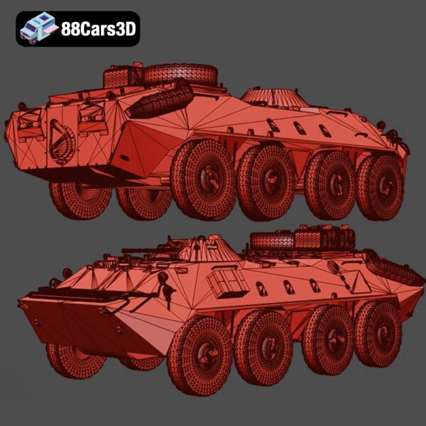 BTR_70-008 BTR 70 3D Model Amphibious Eight Wheel Armored Personnel Carrier