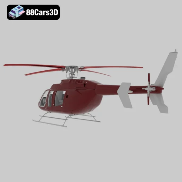 Bell 407 Helicopter-003 Bell 407 Helicopter 3D Model High-Performance Aircraft for Rendering