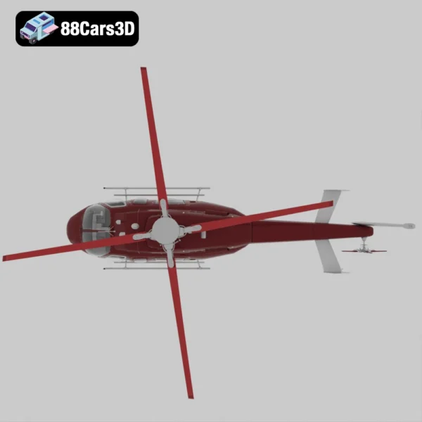Bell 407 Helicopter-005 Bell 407 Helicopter 3D Model High-Performance Aircraft for Rendering