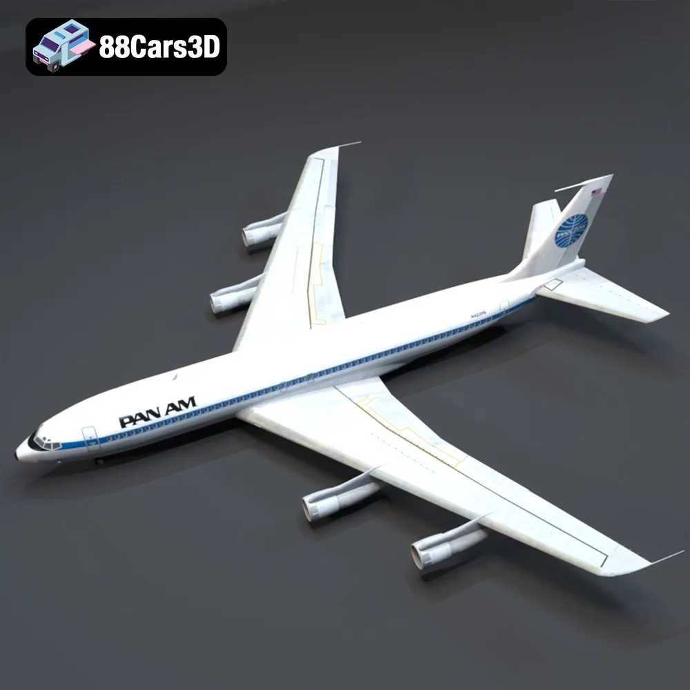 Boeing 707 3D Model Classic Jet Airliner for Rendering 3D Printable STL ...