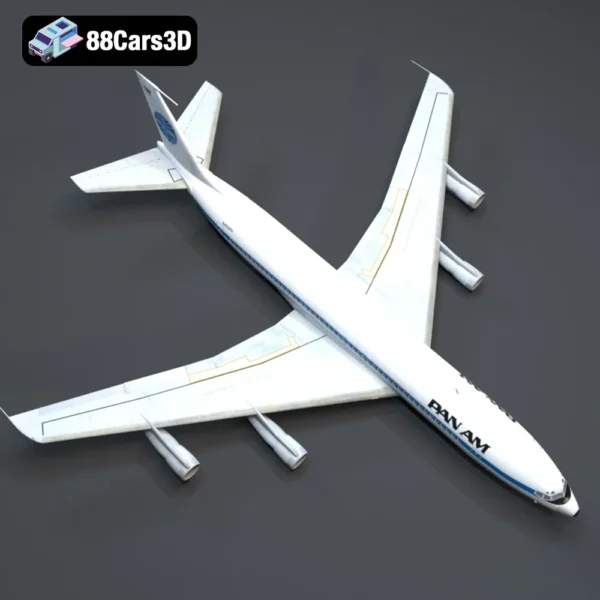 Boeing 707 3D Model  Classic Jet Airliner for Rendering