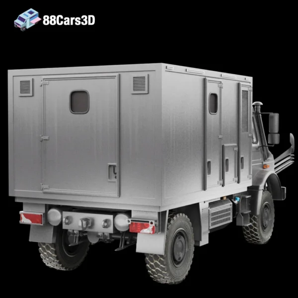 Mercedes Benz Unimog with Custom Box Body 3D Model Heavy Duty Utility Vehicle