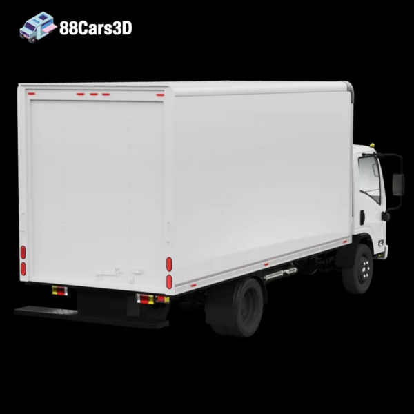 Box Truck Isuzu NPR 2018 Rigged-002 Isuzu NPR 2018 Box Truck Rigged 3D Model Commercial Delivery Vehicle
