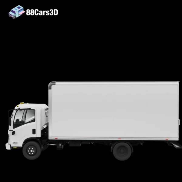 Box Truck Isuzu NPR 2018 Rigged-003 Isuzu NPR 2018 Box Truck Rigged 3D Model Commercial Delivery Vehicle