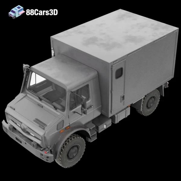 Box Truck Isuzu NPR 2018 Rigged-005 Box Truck Isuzu NPR 2018 3D Model Commercial Vehicle for Rendering