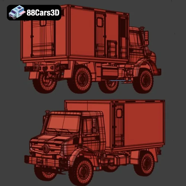 Box Truck Isuzu NPR 2018 Rigged-008 Box Truck Isuzu NPR 2018 3D Model Commercial Vehicle for Rendering