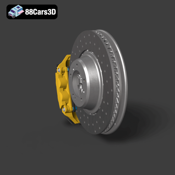 Brembo fixed calipers Brake discs Rotors Standard iron discs high Poly 001 3 Brembo Fixed Calipers Brake Discs Rotors High Poly 3D Model