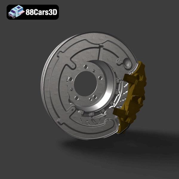 Brembo fixed calipers Brake discs Rotors Standard iron discs high Poly 004 Brembo Fixed Calipers Brake Discs Rotors High Poly 3D Model