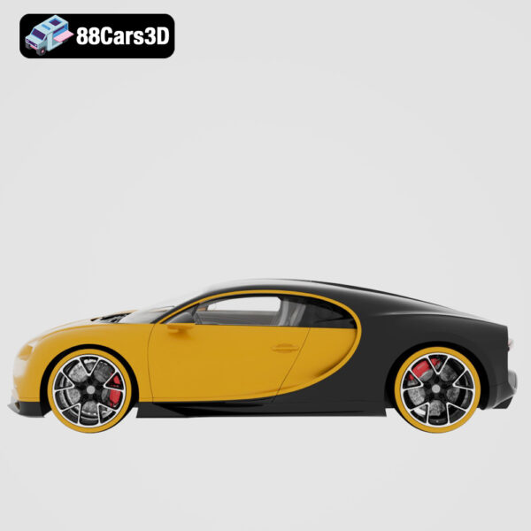 Bugatti Chiron Sport 2019 3D Model Lightweight Hypercar