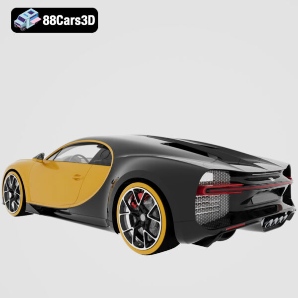 Bugatti Chiron Sport 2019 3D Model Lightweight Hypercar
