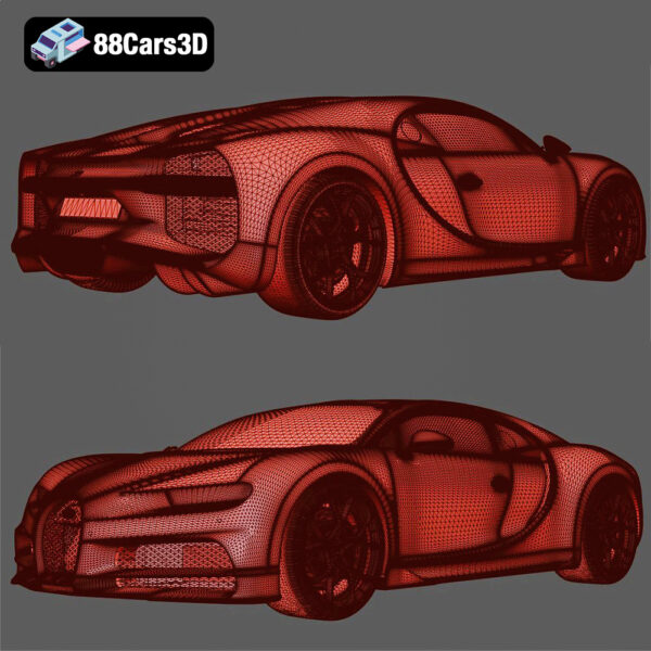 Bugatti Chiron Sport 2019 3D Model Lightweight Hypercar