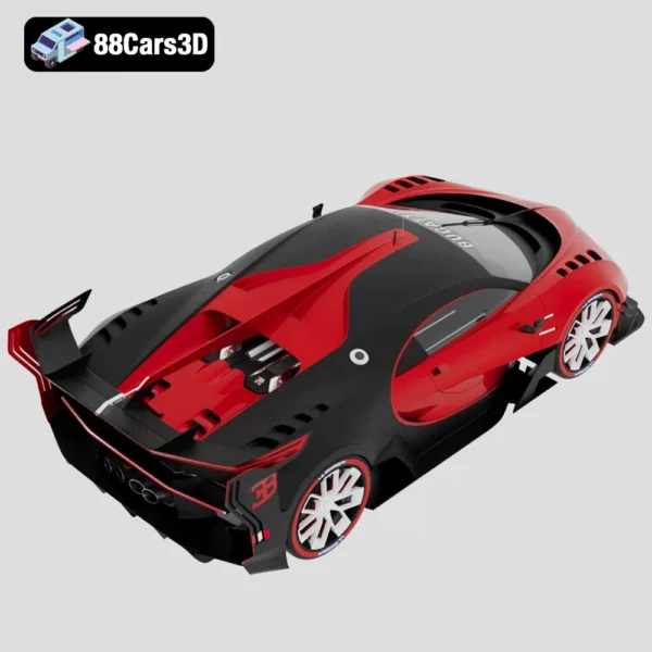 Bugatti Vision Gran Turismo Concept 3D Model Luxury Concept Car Game Use