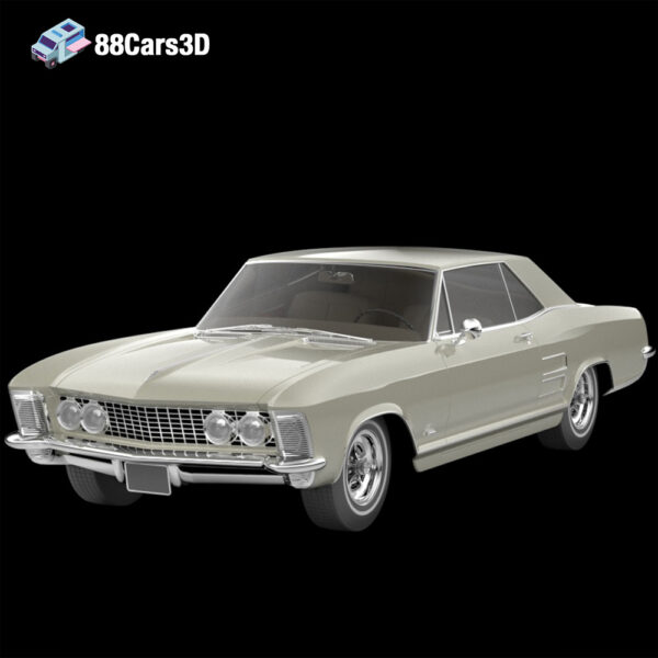 Buick Riviera 1963 3D Model Classic American Luxury Coupe for Rendering