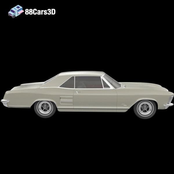 Buick Riviera 1963 3D Model Classic American Luxury Coupe for Rendering