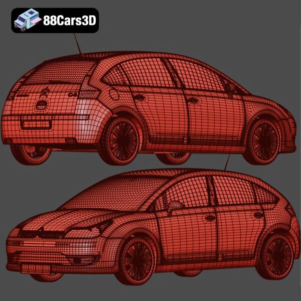 Citroën C4 3D Model Stylish Compact Hatchback