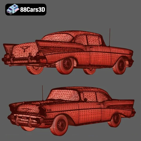 Chevrolet Bel Air 1957 3D Model Classic American Car for Rendering