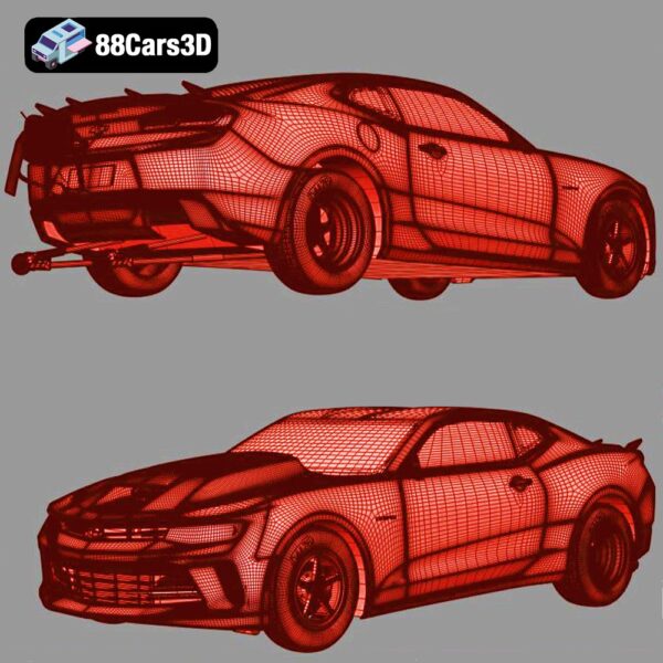 Chevrolet Camaro COPO 2016 3D Model Factory Drag Package