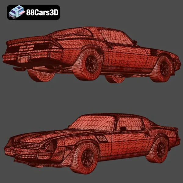 Chevrolet Camaro Z28 1979 3D Model Classic Muscle Car Game Use