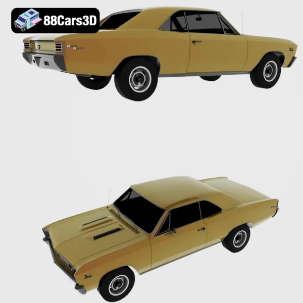 Chevrolet Chevelle SS 396 1967 3D Model Classic Muscle Car Game Use