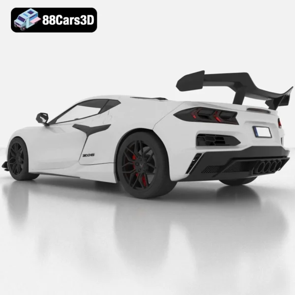 Chevrolet Corvette Z06 2023 3D Model High Performance Sports Car