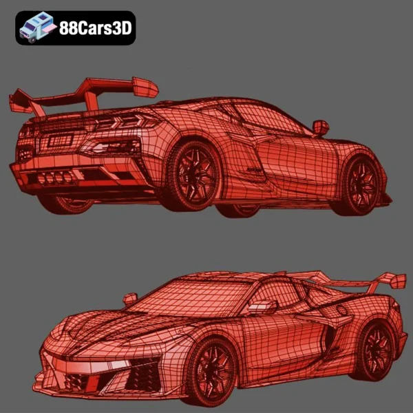 Chevrolet Corvette Z06 2023 3D Model High Performance Sports Car