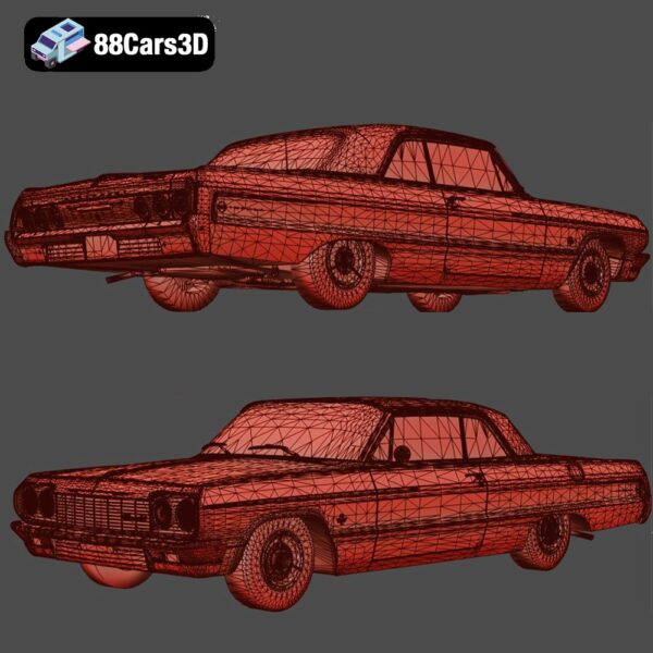 Chevrolet_Impala_SS_409_1964-008 Chevrolet Impala SS 409 1964 3D Model Classic American Muscle Car