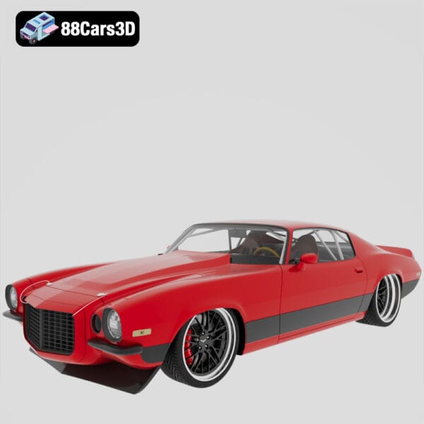 Chevy Camaro 70 3D Model Classic American Muscle Car for Rendering