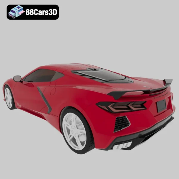 Corvette C8 3D Model Mid Engine Sports Car for Rendering