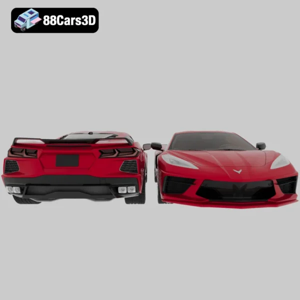 Corvette C8 3D Model Mid Engine Sports Car for Rendering