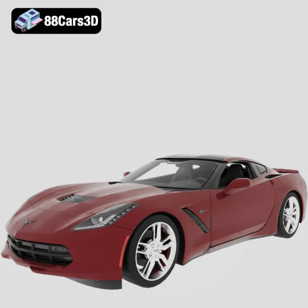 Corvette C7 Stingray 3D Model Sports Car for Rendering Simulation & Game Use