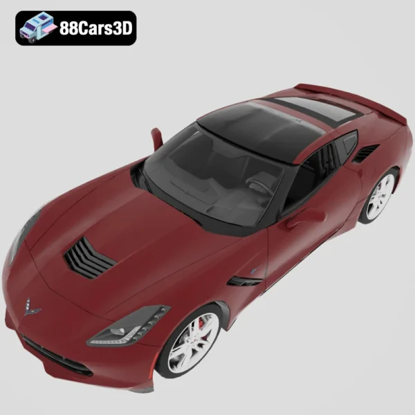 Corvette_C7_Stingray-004 Corvette C7 Stingray 3D Model Sports Car for Rendering Simulation & Game Use
