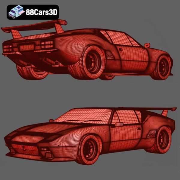 De Tomaso Pantera 3D Model Mid Engine Italian American Classic