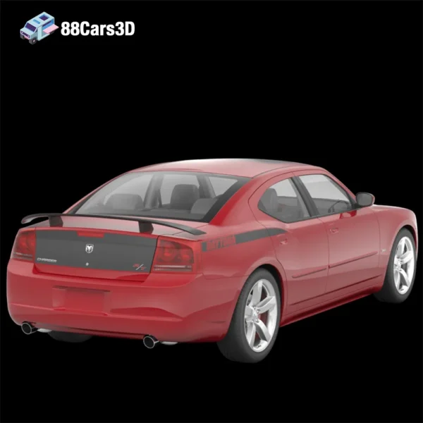 Dodge Charger 3D Model Muscle Sedan for Rendering Simulation & Game Use
