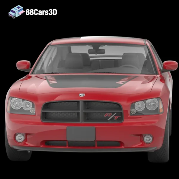 Dodge Charger 3D Model Muscle Sedan for Rendering Simulation & Game Use