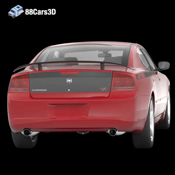 Dodge Charger 3D Model Muscle Sedan for Rendering Simulation & Game Use