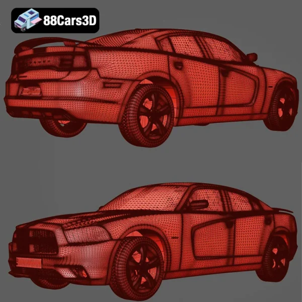 Dodge Charger LX 3D Model Muscle Sedan  Game Use