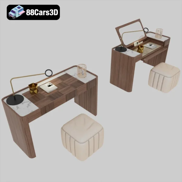 Dressing Table DAMA 3D Model Elegant Vanity for Rendering