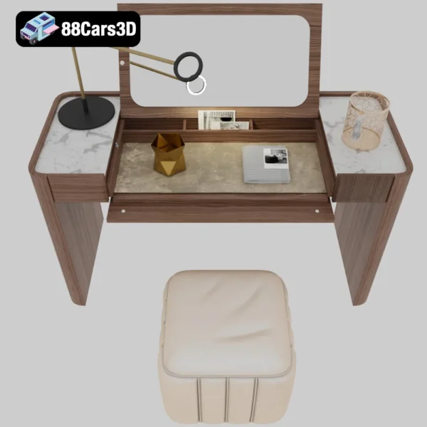 Dressing Table DAMA 3D Model Elegant Vanity for Rendering