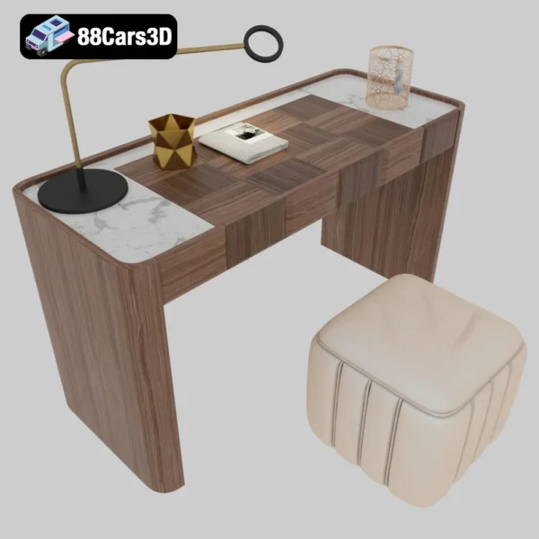 Dressing Table DAMA 3D Model Elegant Vanity for Rendering