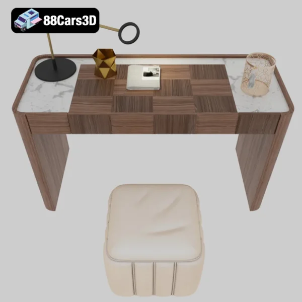 Dressing Table DAMA 3D Model Elegant Vanity for Rendering