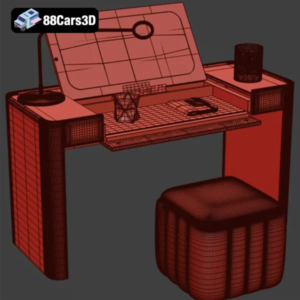 Dressing Table DAMA 3D Model Elegant Vanity for Rendering