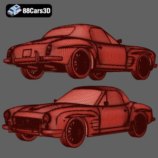 Duesen Bayern Mystar 190 SL 1-008 Duesen Bayern Mystar 190 SL 1 3D Model Classic Luxury Car for Rendering