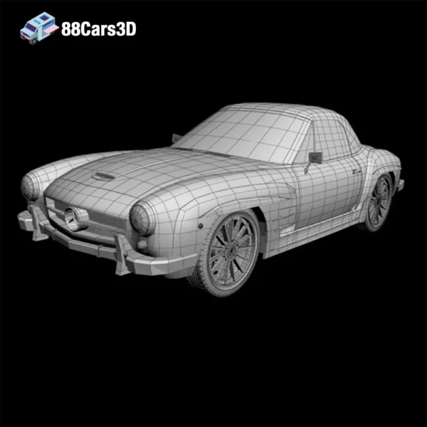 Duesen Bayern Mystar 190 SL 11 Duesen Bayern Mystar 190 SL 1 3D Model Classic Luxury Car for Rendering