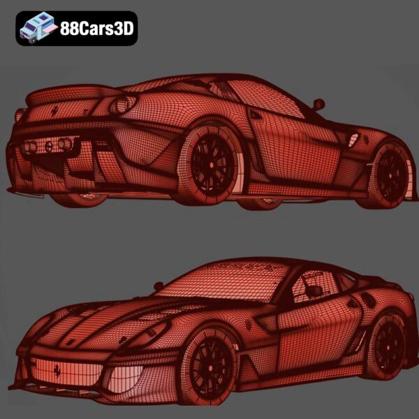 Ferrari 599XX 3D Model High Performance Track Car for Rendering