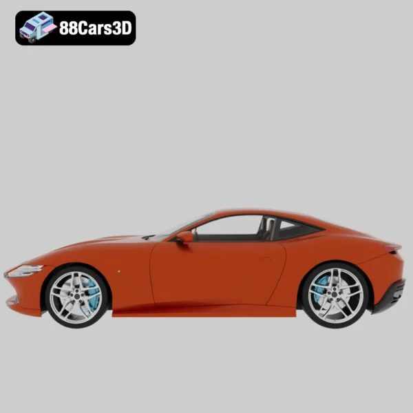 Ferrari Roma 2020-002 Ferrari Roma 2024 3D Model Luxury Sports Car for Rendering Simulation