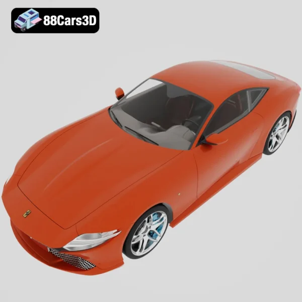 Ferrari Roma 2020-004 Ferrari Roma 2024 3D Model Luxury Sports Car for Rendering Simulation