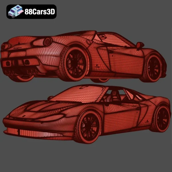Ferrari Sergio 2015-008 Ferrari Sergio 2015 3D Model Luxury Concept Car for Rendering Game Use